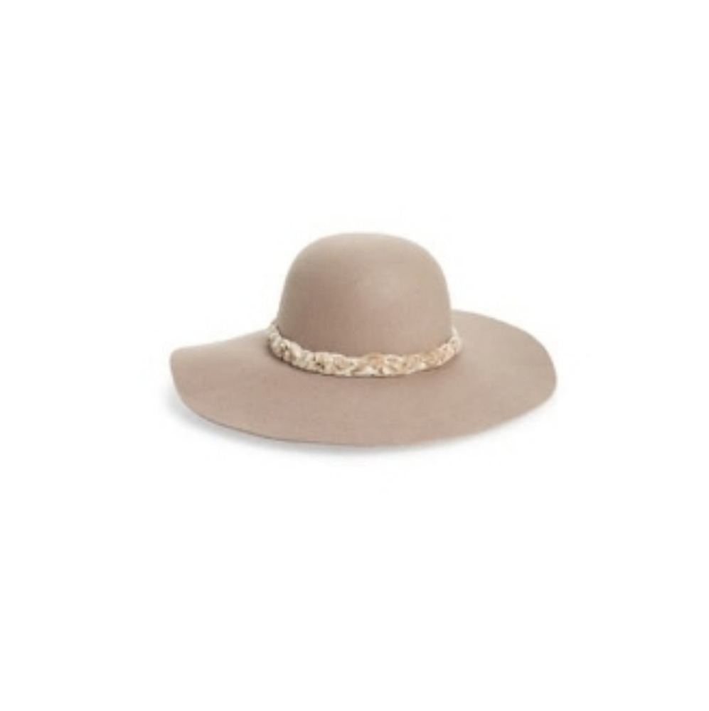 Rachel Parcell Floppy Brim Wool Hat with Velvet Trim